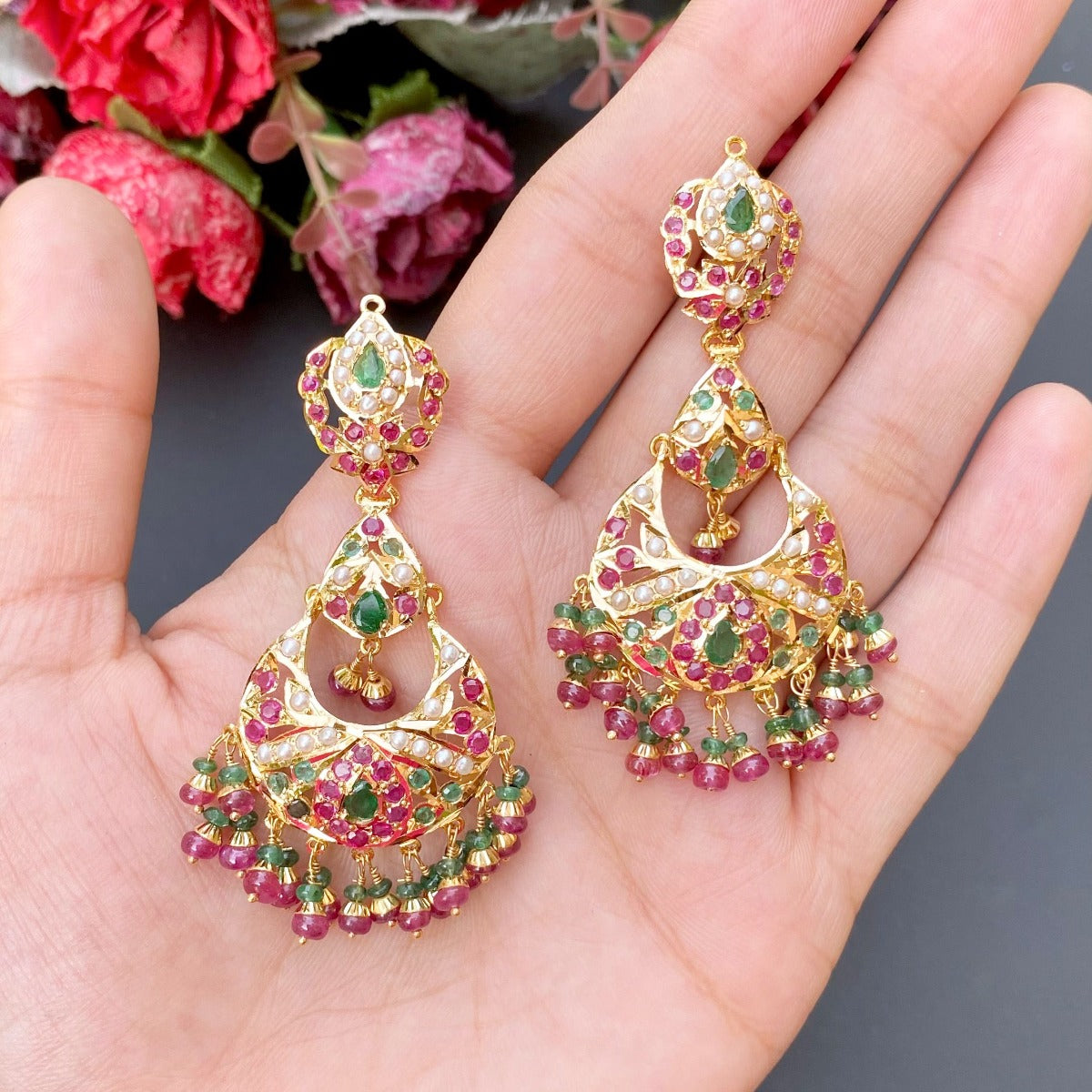 real gold jadau earrings usa