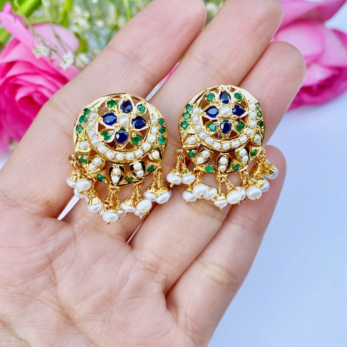 Hyderabadi round tops earrings