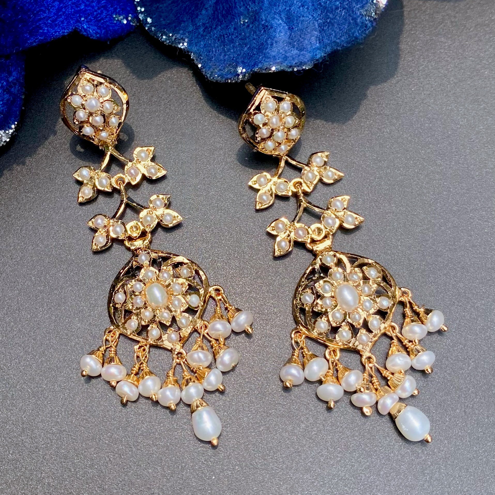 Delicate Pearl Earrings | Gold Plated on Silver Jewelry Online ER 598