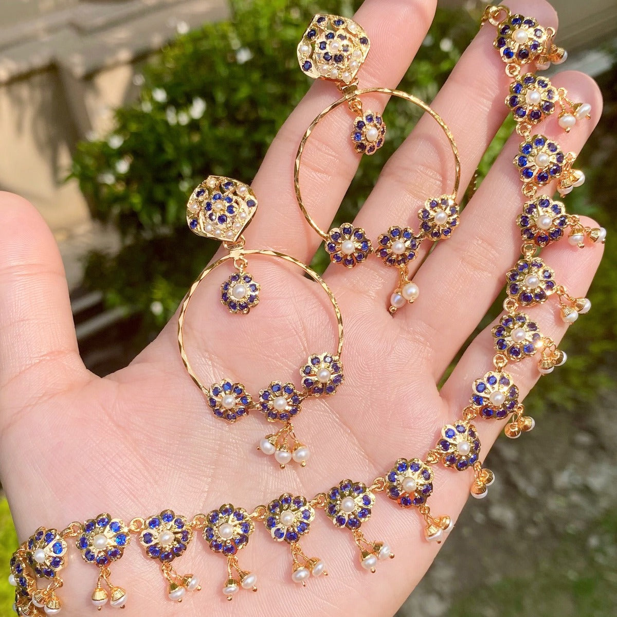 Hyderabadi gold plated jadau jewelry