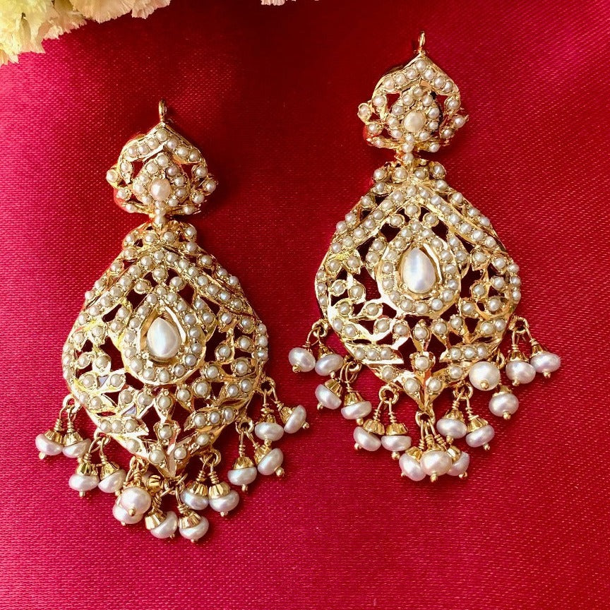 Bollywood pearl earrings