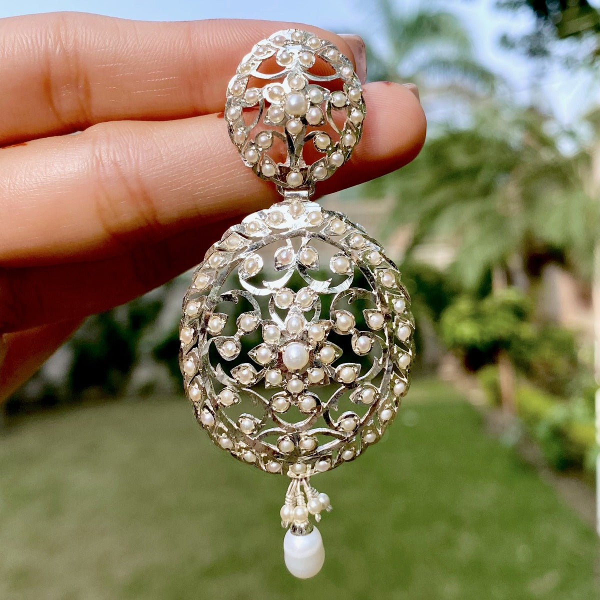 Edwardian Pearl Jewelry | Sterling Silver Earrings