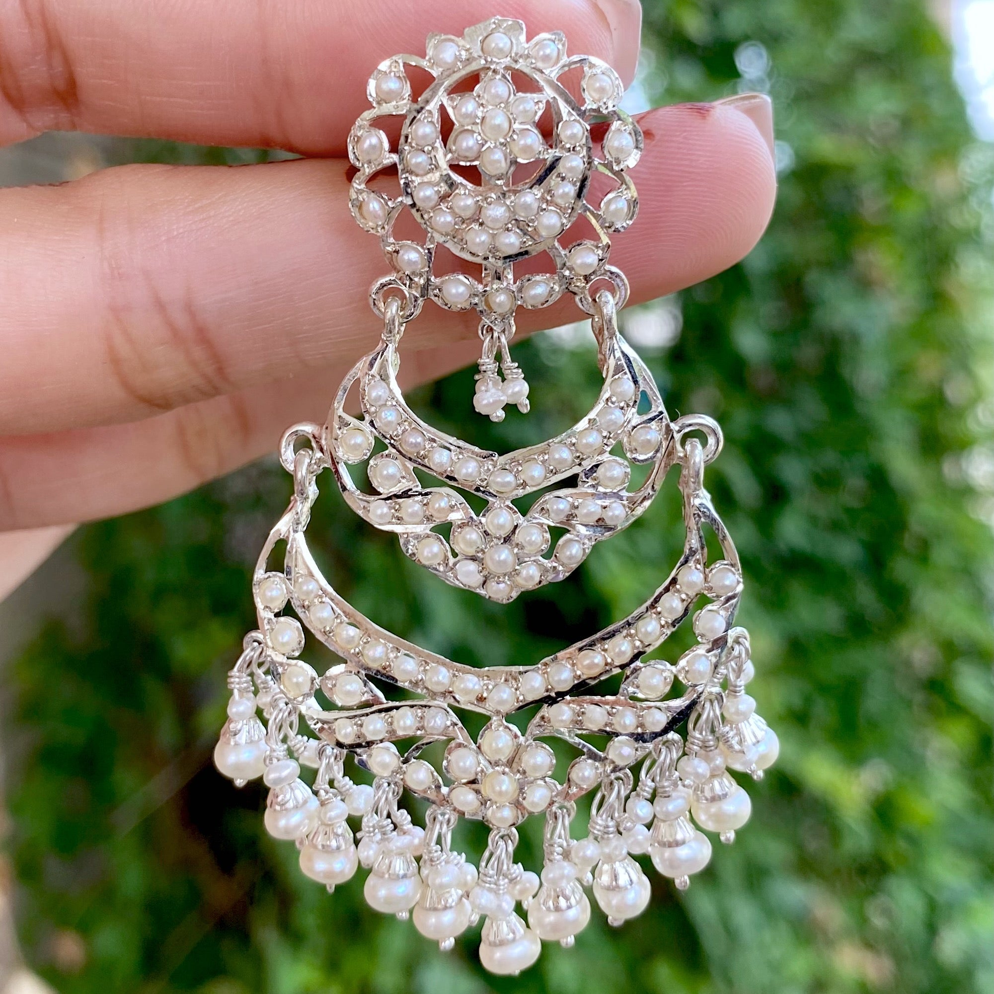 modern indian jewelry on silver