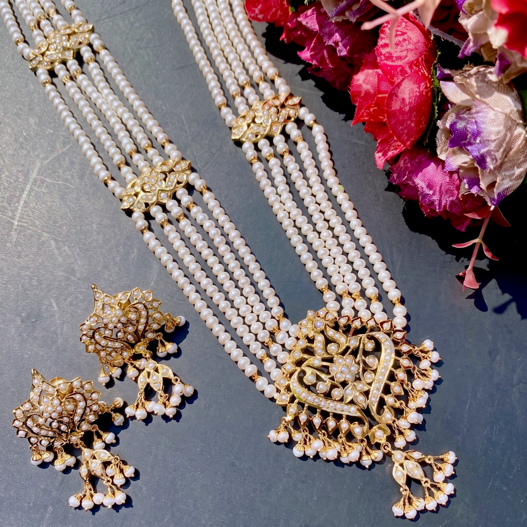 freshwater pearl haar set