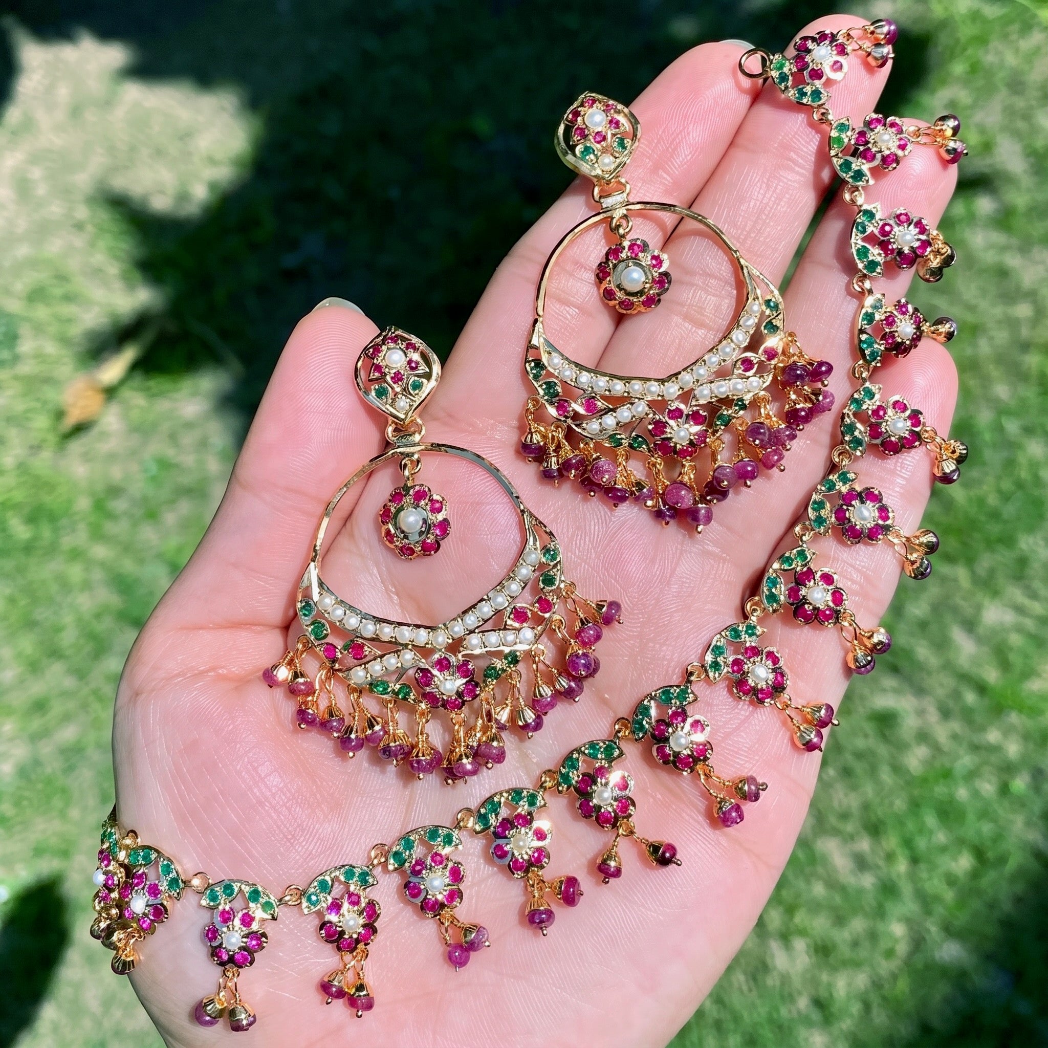 indian necklace ruby emerald