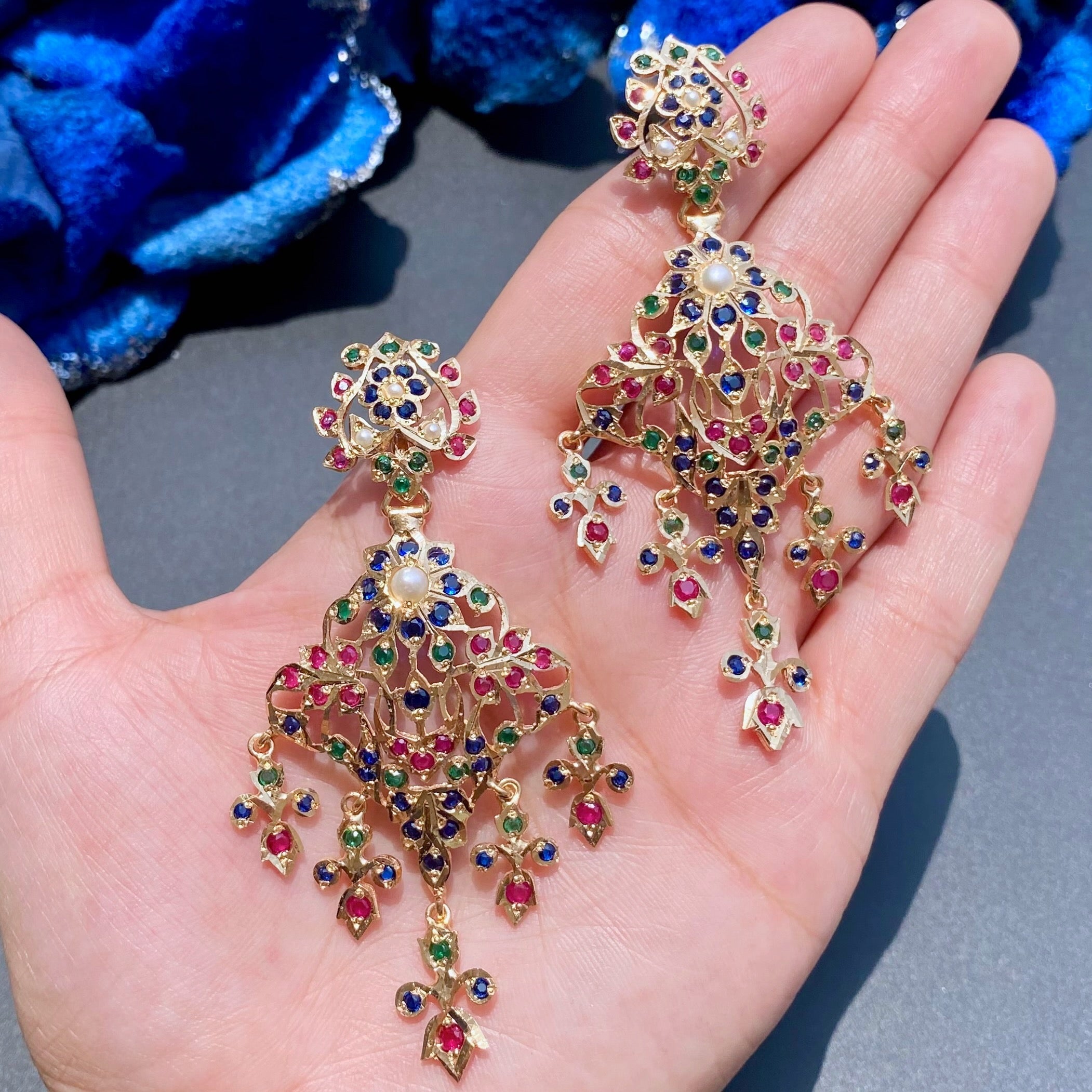 Antique Design Indian Necklace Set | Gold Plated on Silver | Old World Charm