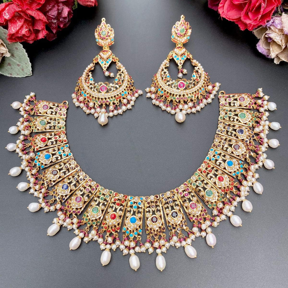 antique jewelry matching traditional lehenga outfit