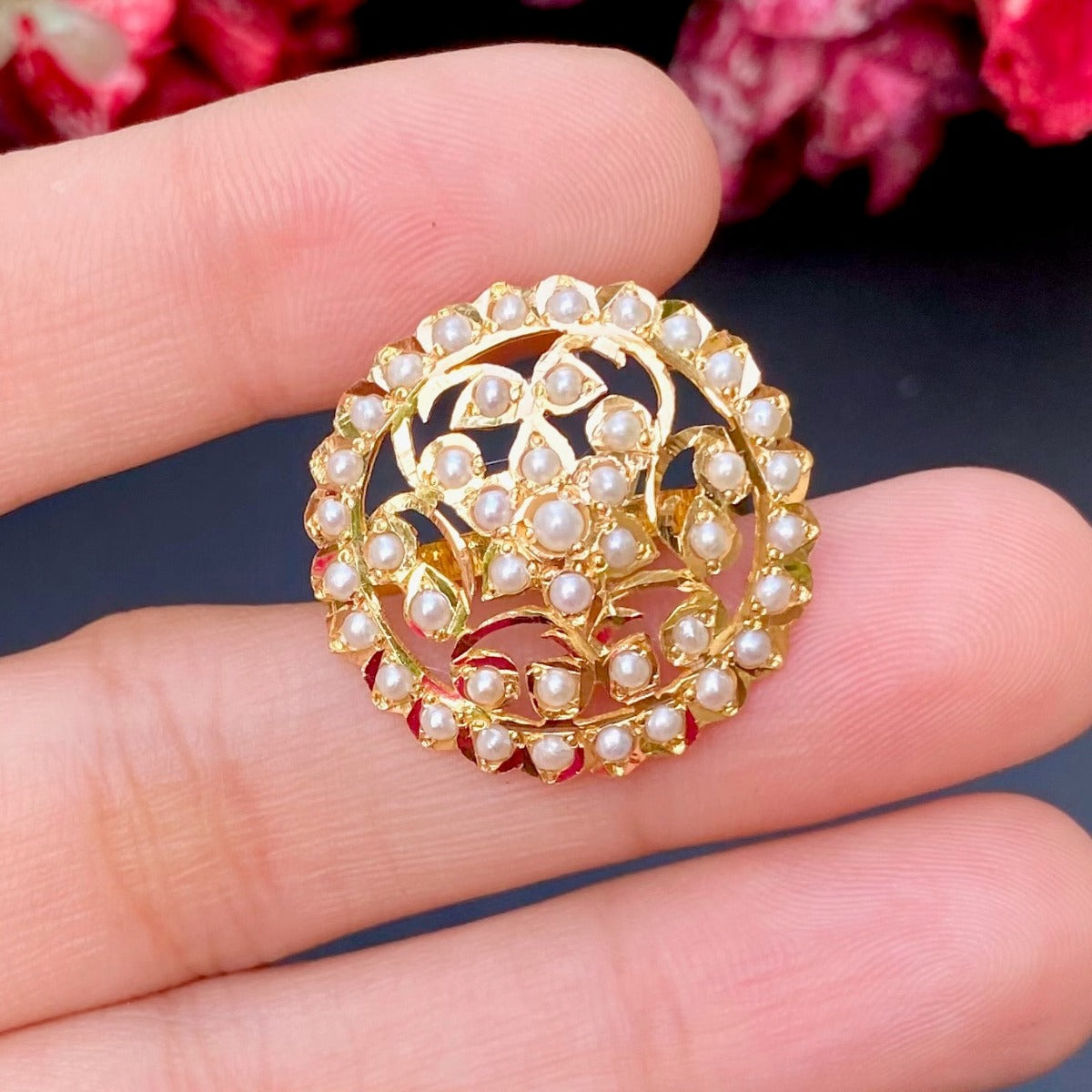 engagement pearl ring malabar gold