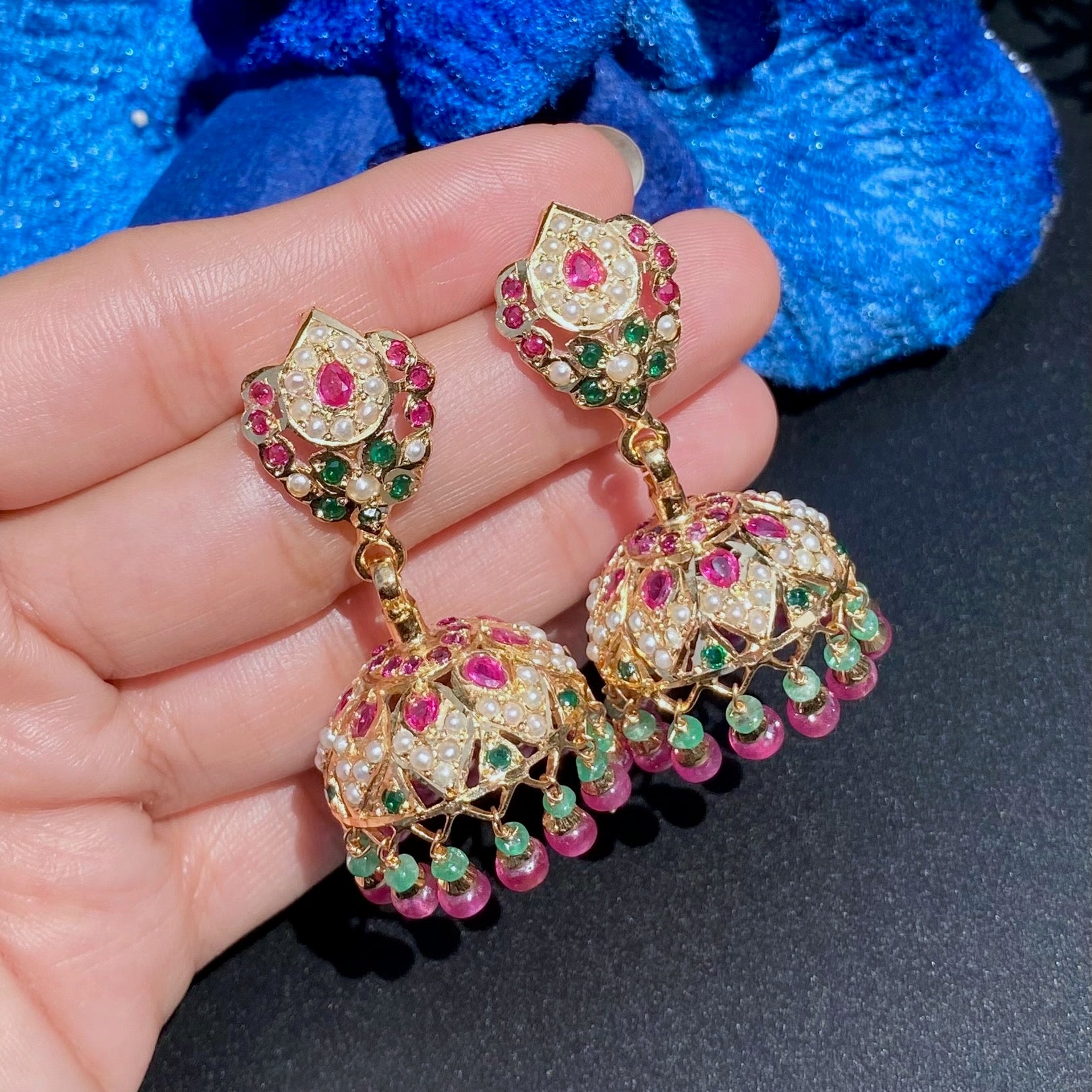 hyderabadi jadau jhumka