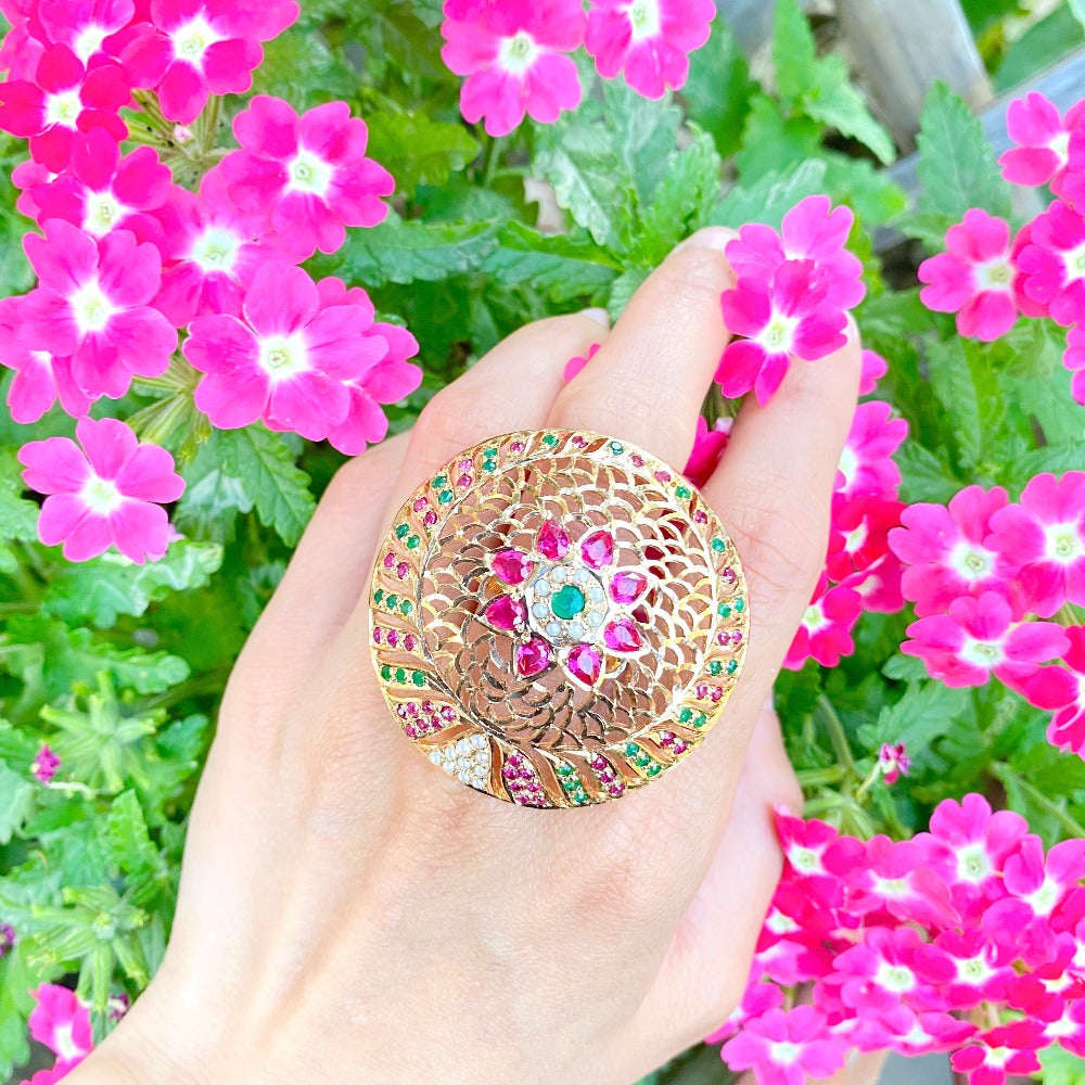 ladies cocktail ring jadau
