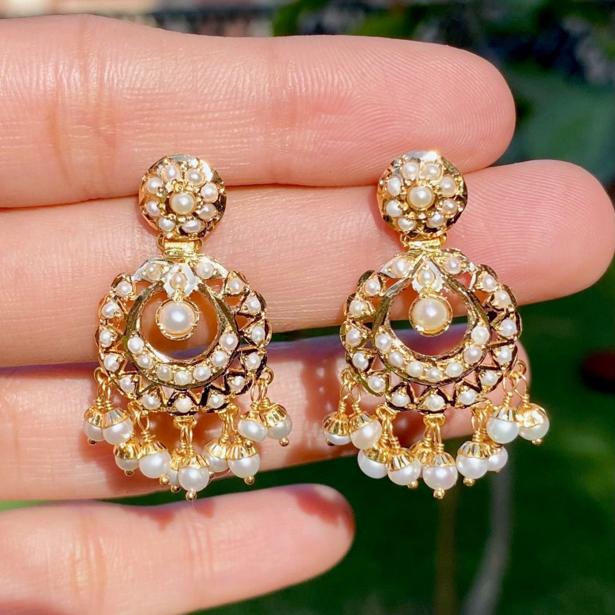 delicate 22k gold chandbali earrings under 10 grams online