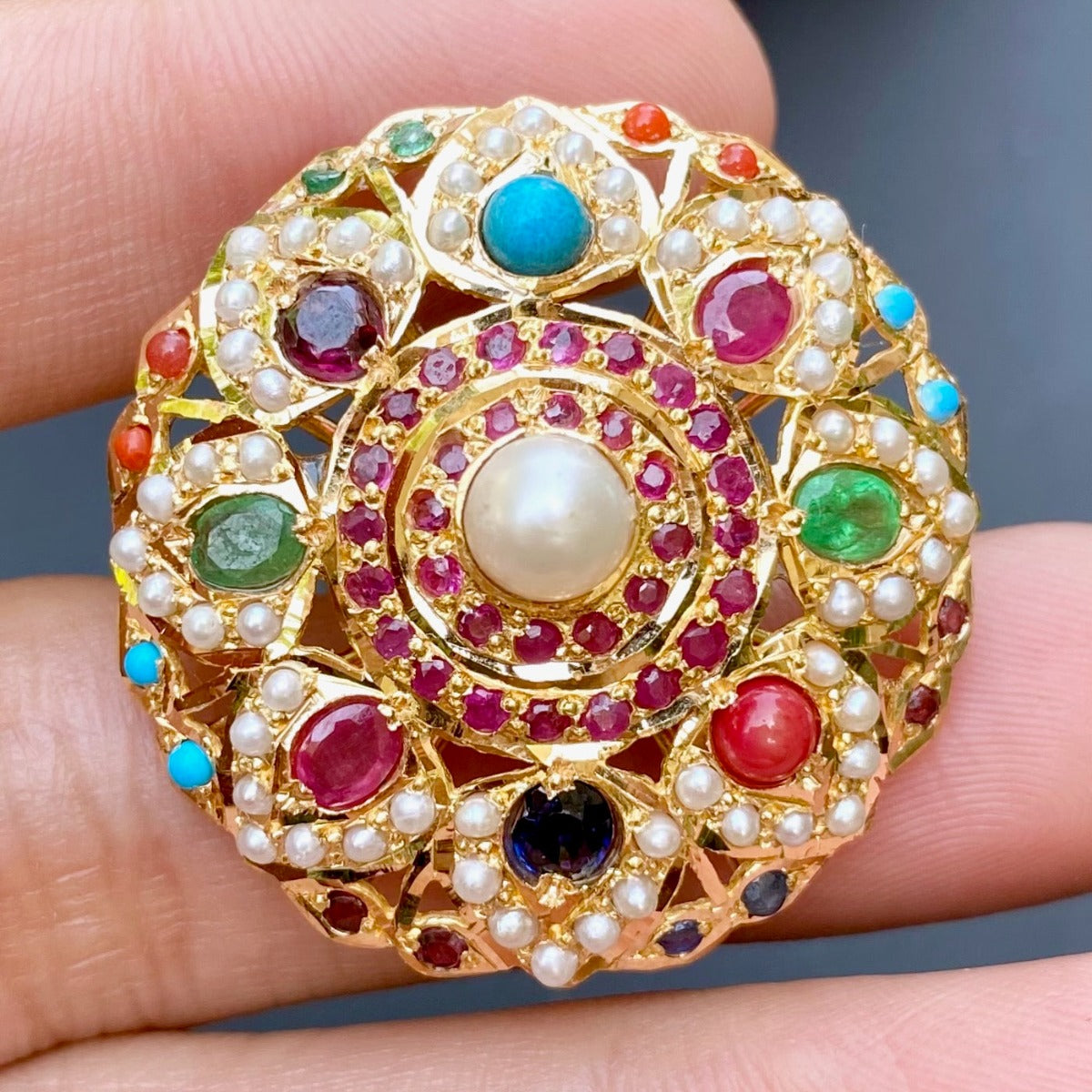 22k gold navaratna ring tanishq