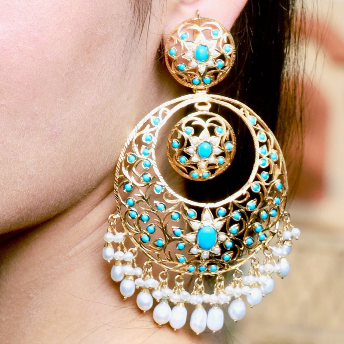 Hyderabadi chandbali earrings