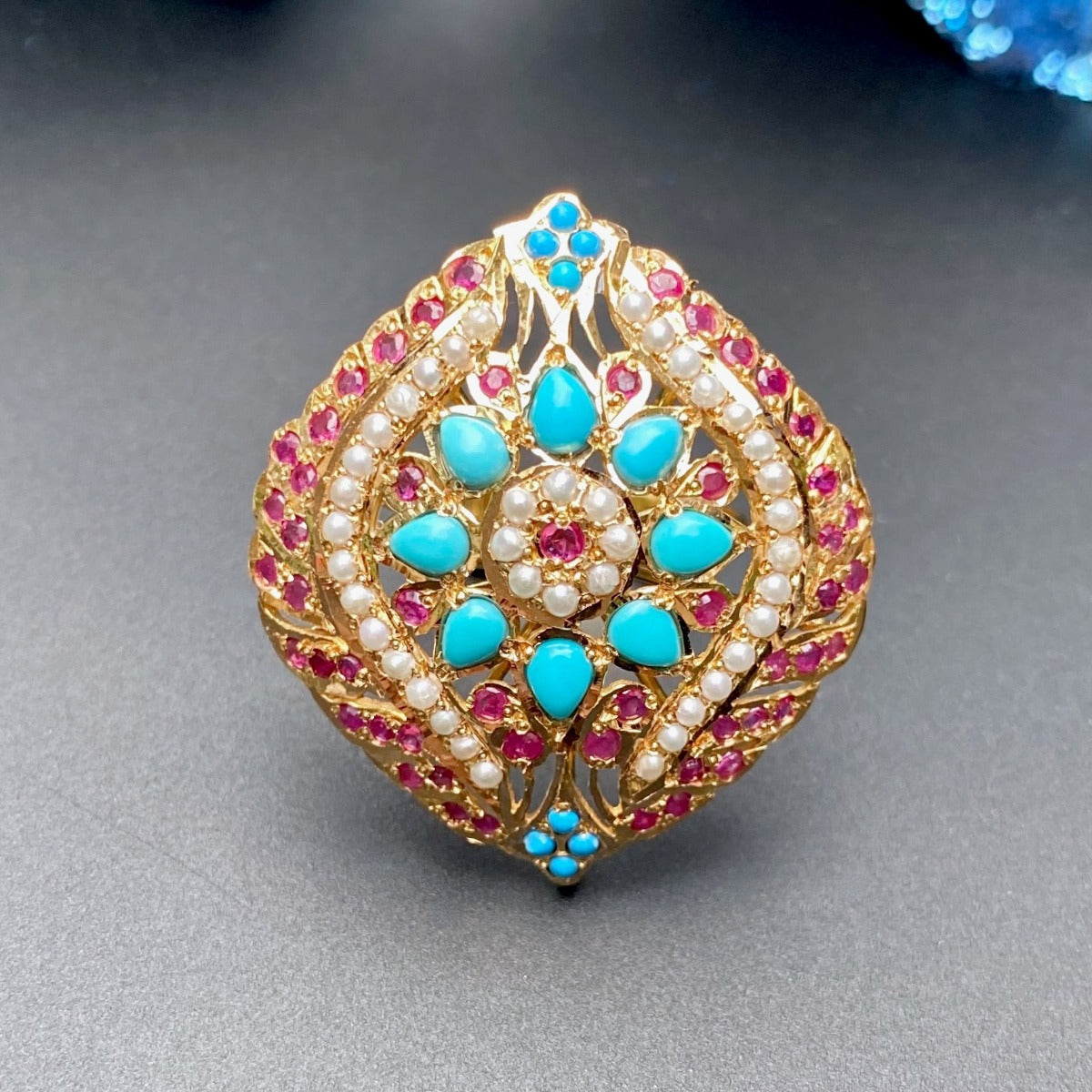 indian gold cocktail ring for women tanishq