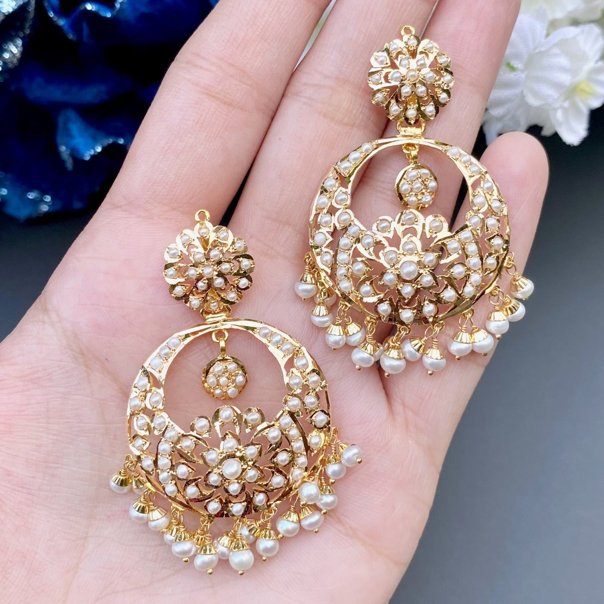 Buy 22k Gold indian chandbalis for Women Online in usa