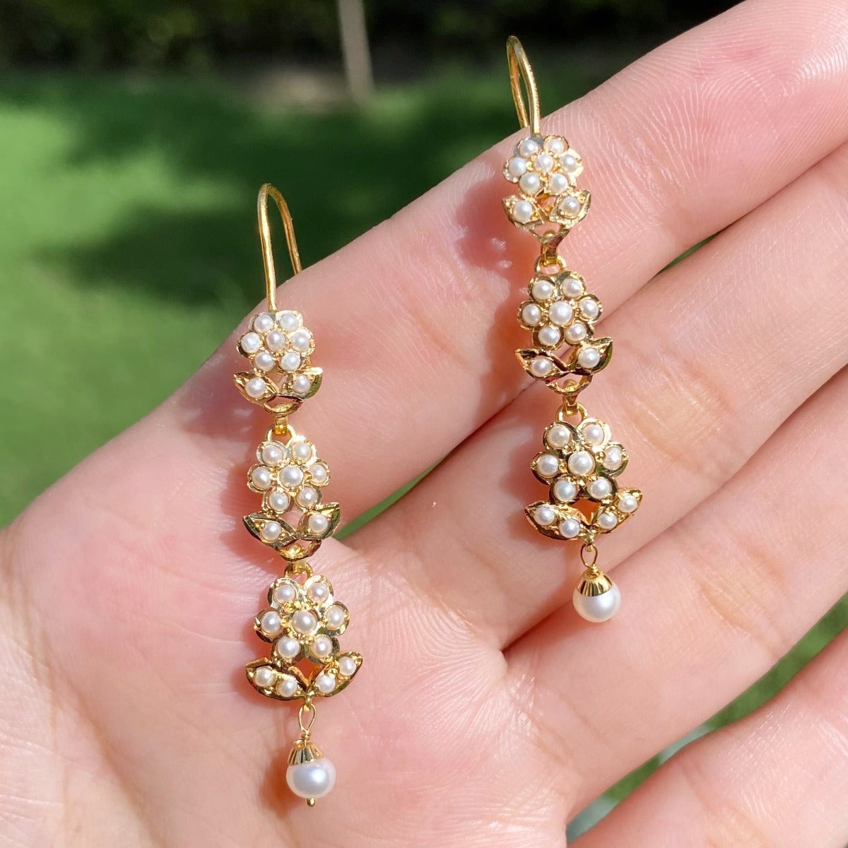 real gold pearl earrings