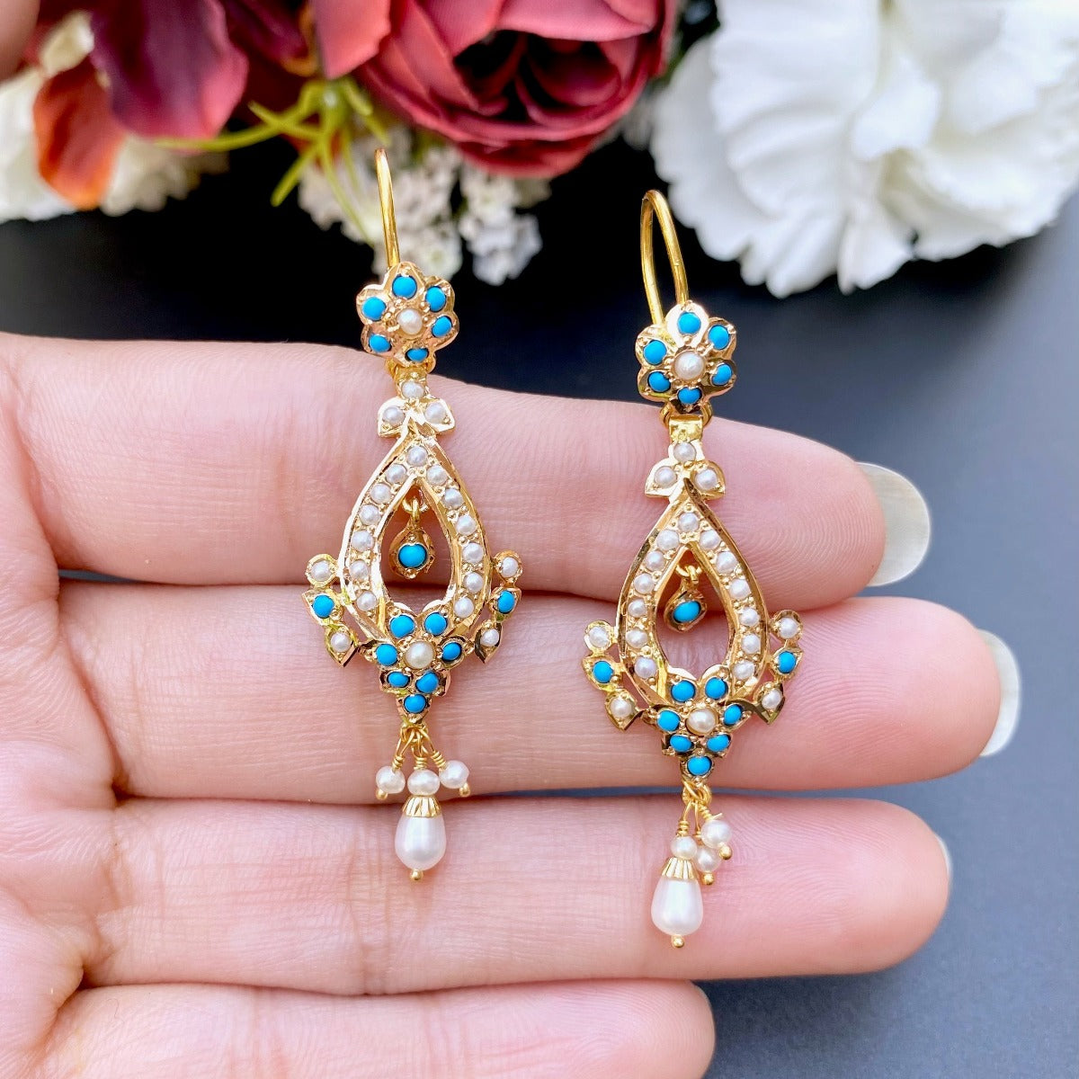 buy handmade indian stone earrings online