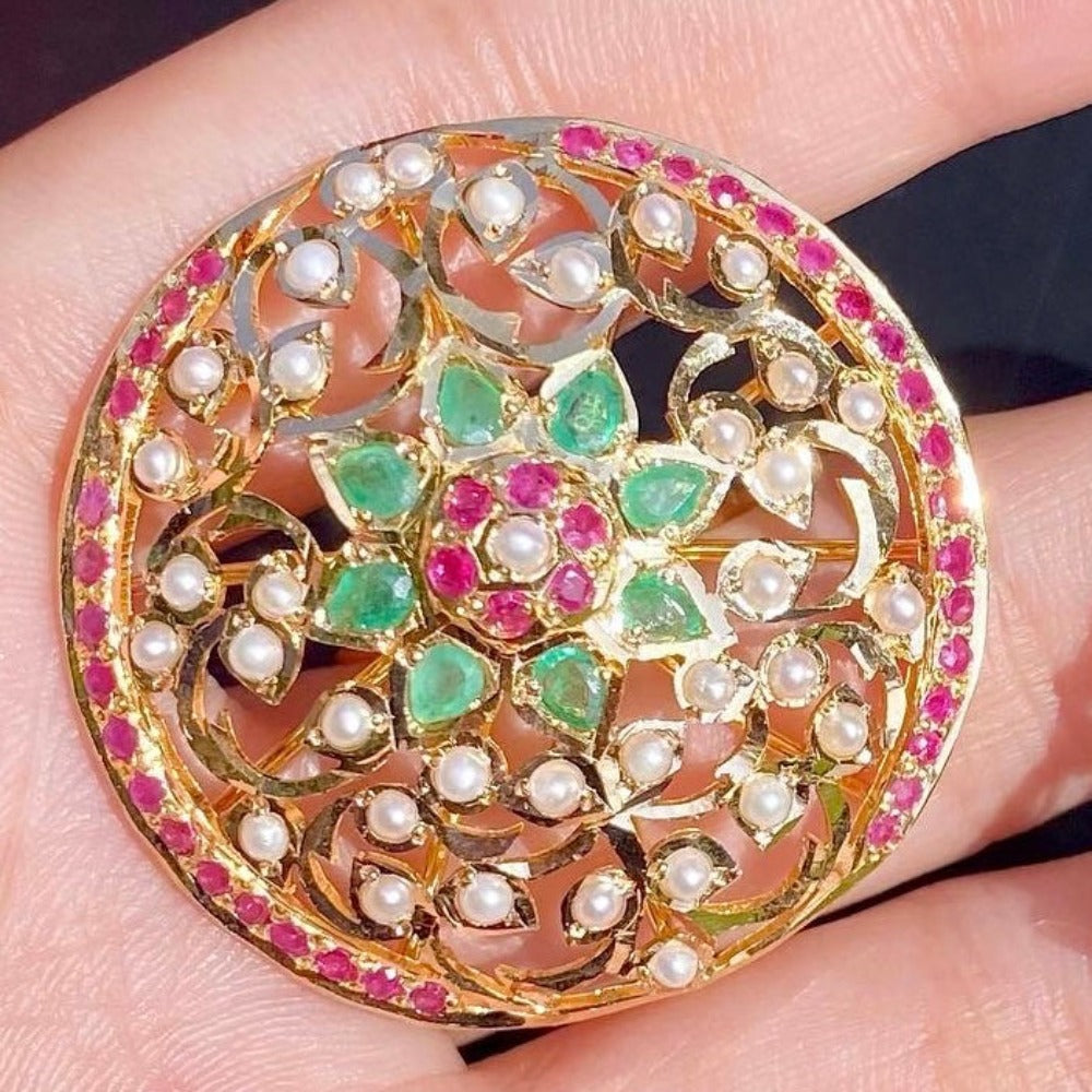 antique looks bengali joroa gold ring large size