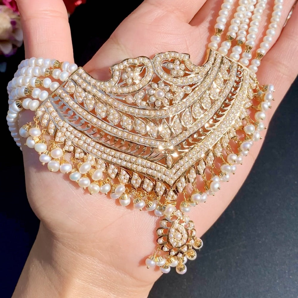 indian rani haar in 22k gold