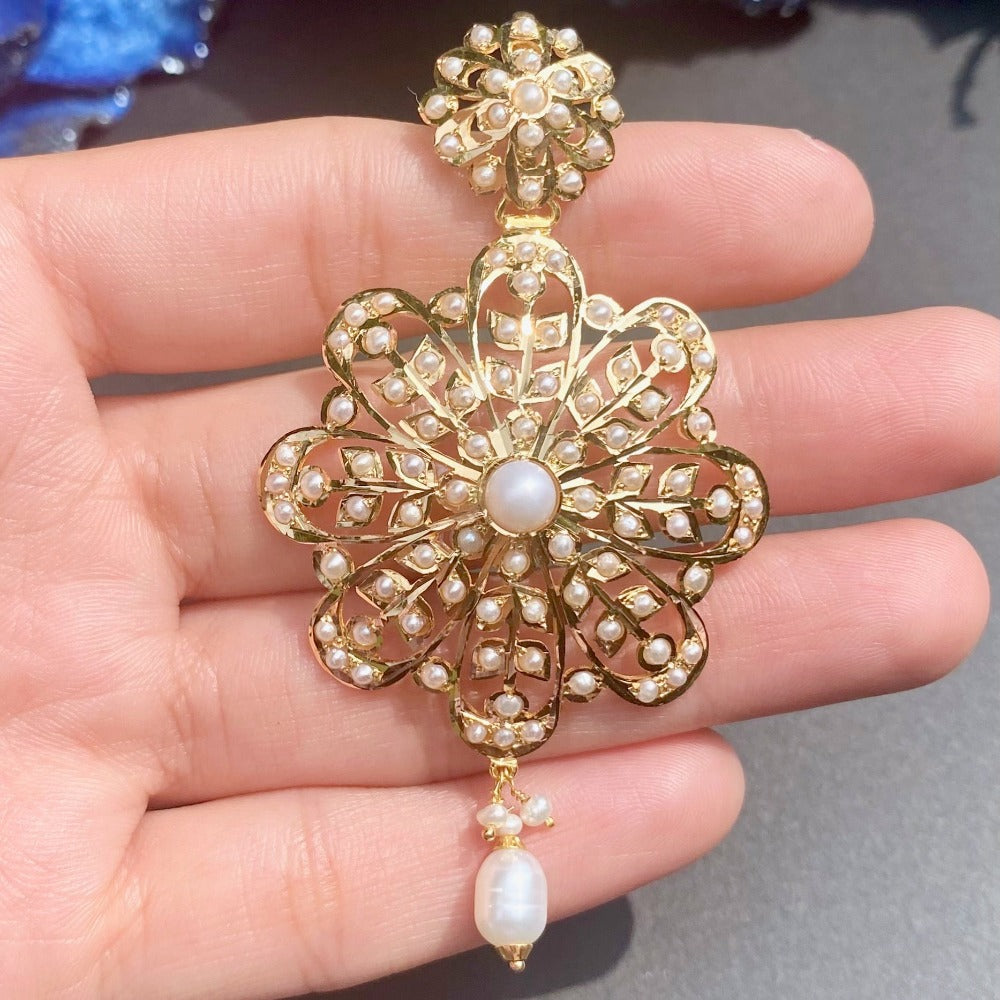 buy antique pearl pendant in real gold in usa