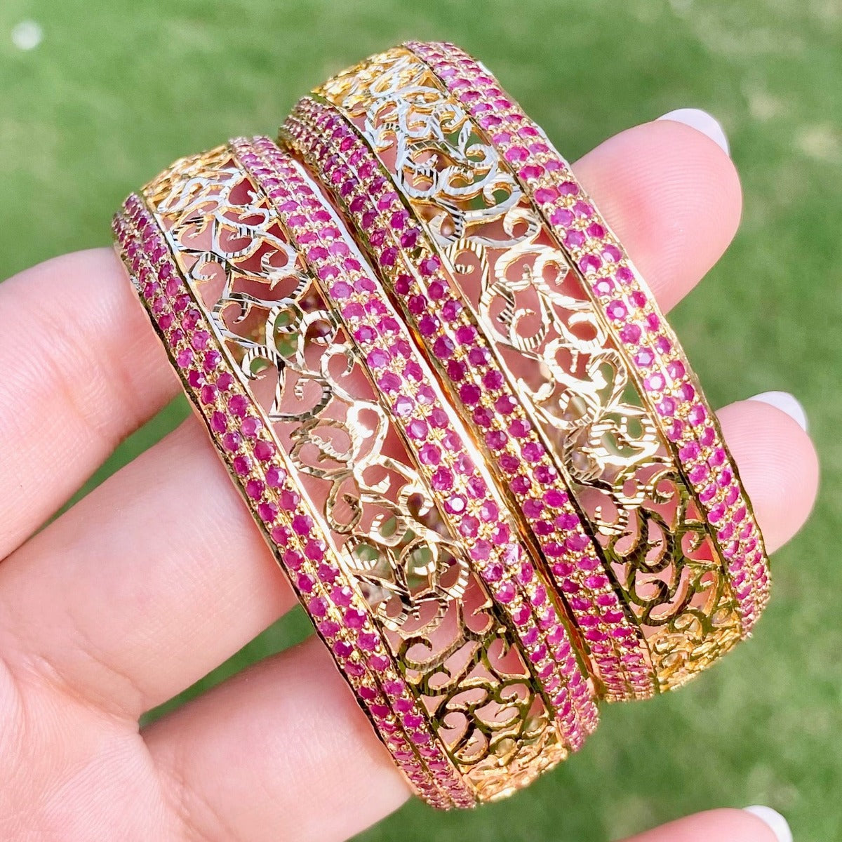 tanishq ruby bangles in gold