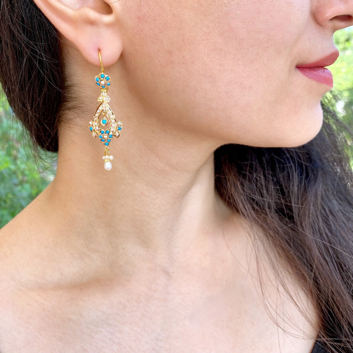 buy indian turquoise earrings online 