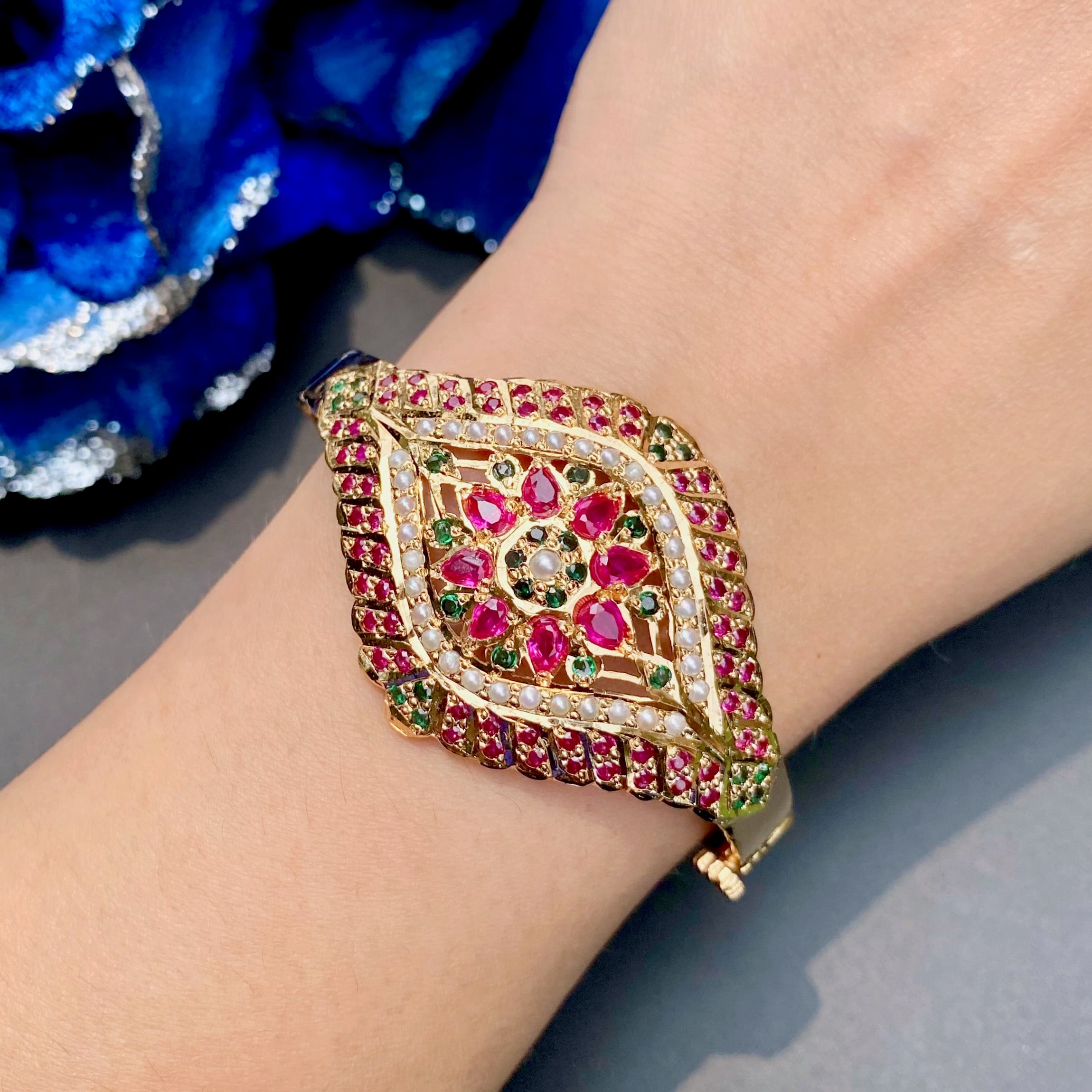 exquisite jadau bracelet for women fusion indian jewelry
