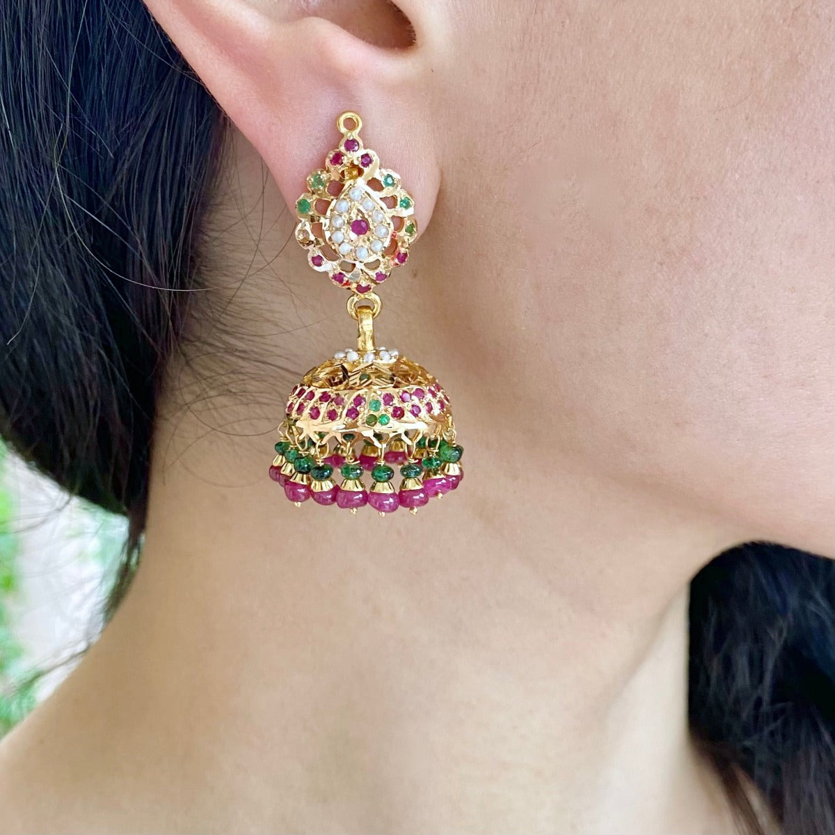 indian gold jhumka under 1lakh