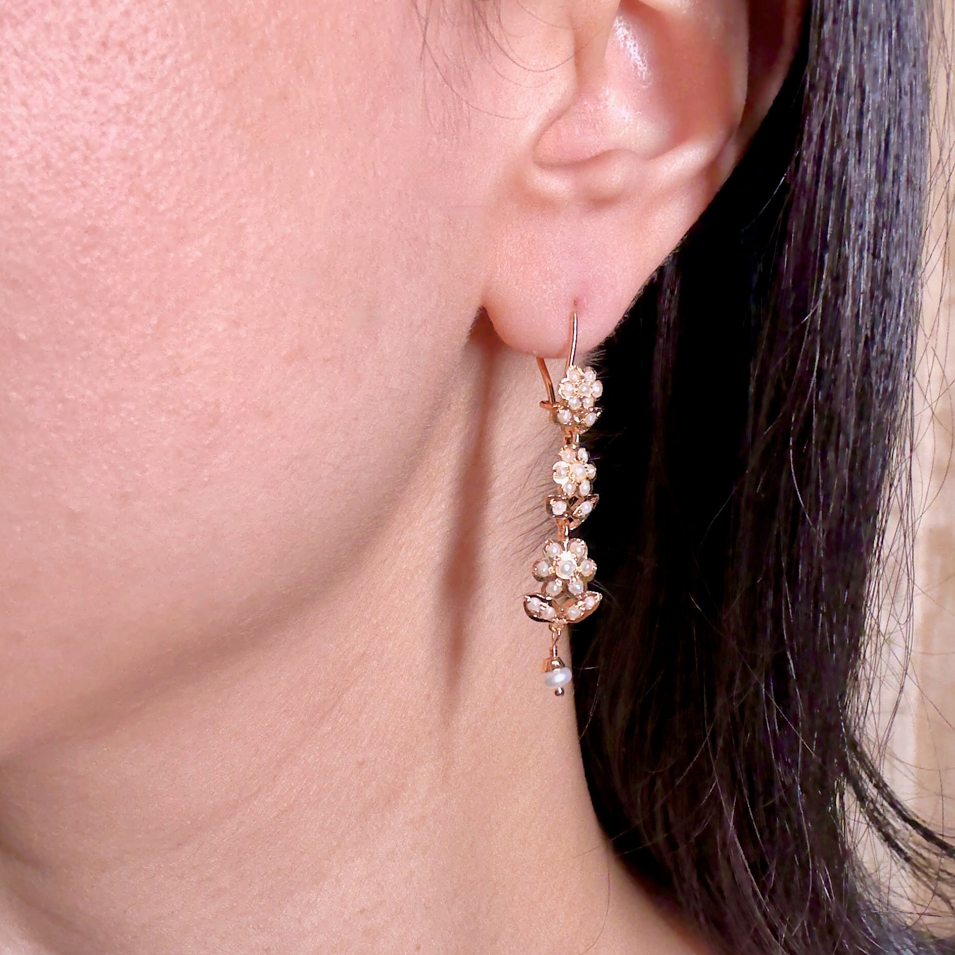 dainty pearl danglers for girls