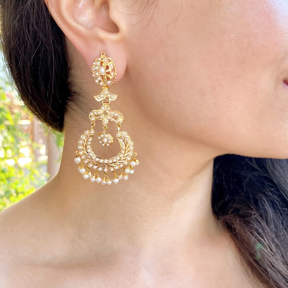 gold chandbali earrings under 20 grams