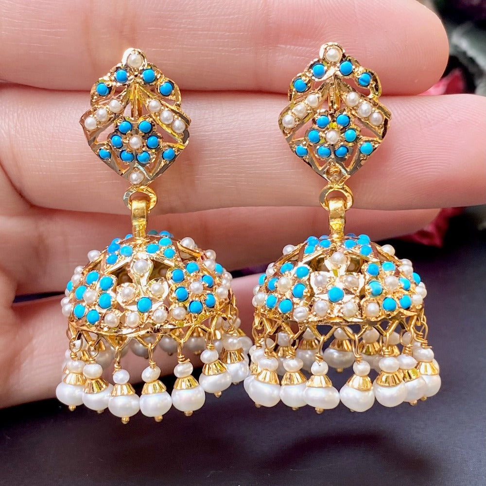 buy feroza jhumka in 22k gold online