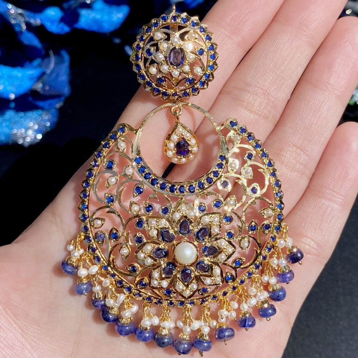 meermankaa chandbali earrings