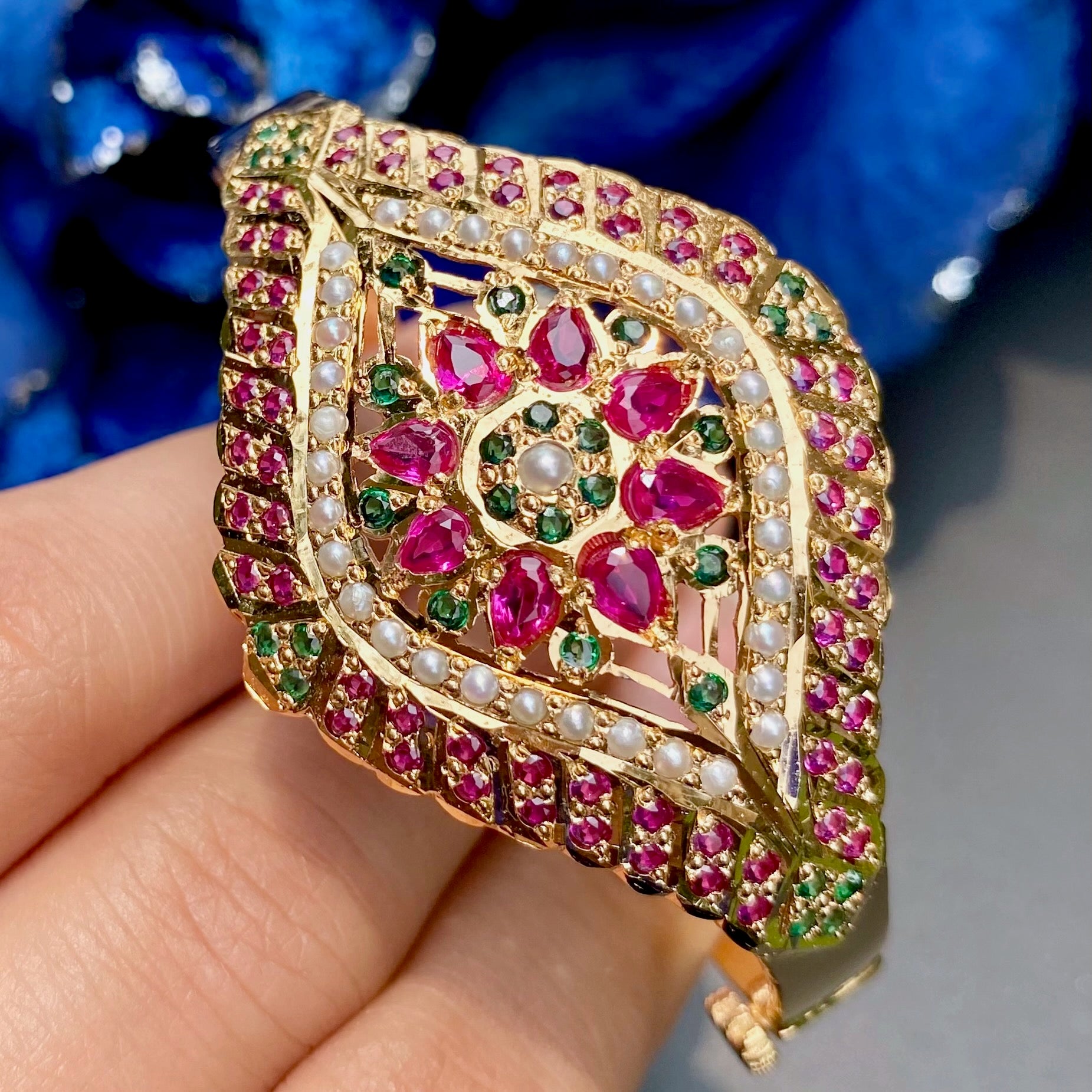 exquisite jadau bracelet for women fusion indian jewelry