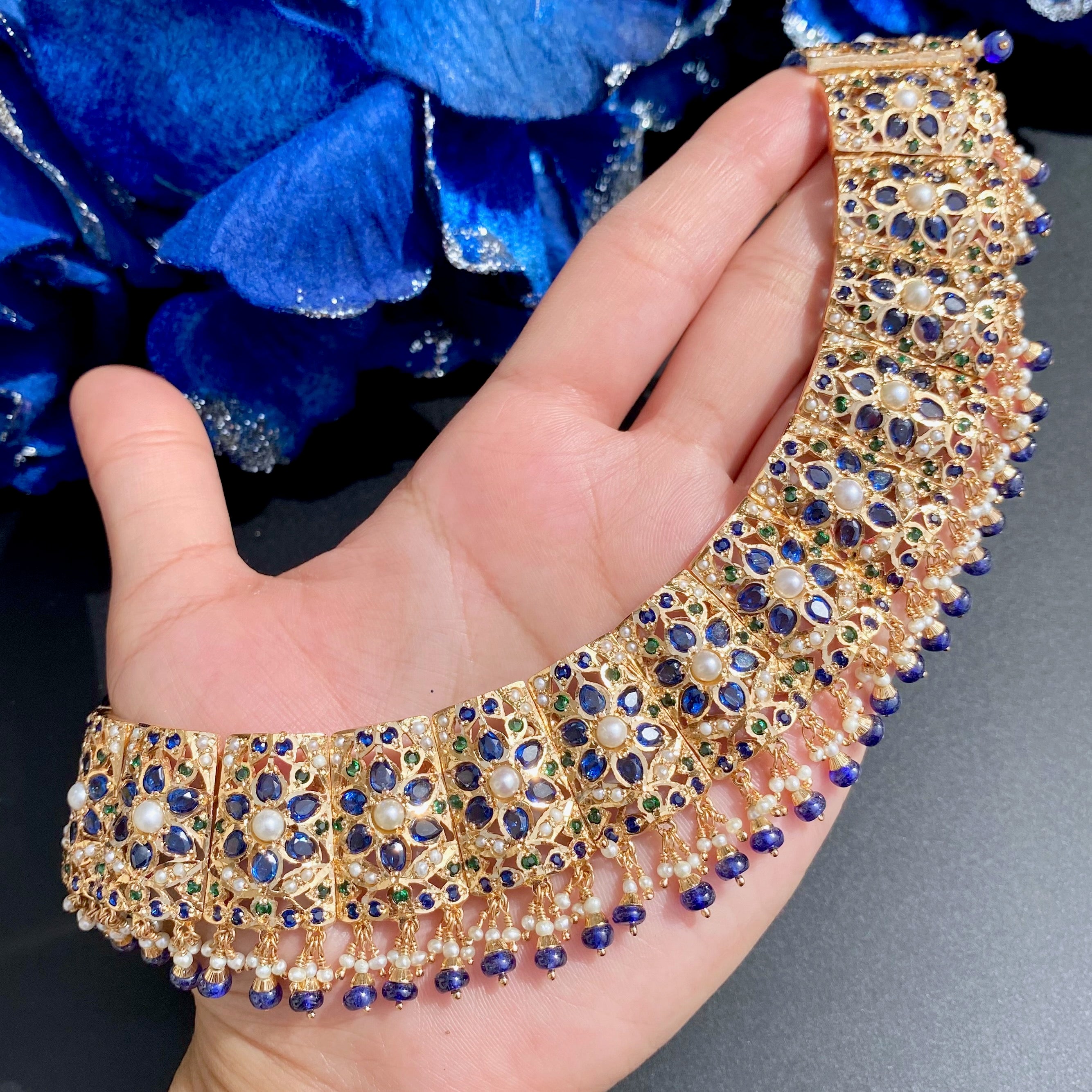Alluring Jadau Necklace with Jhumka Earrings | Gold Plated on Silver