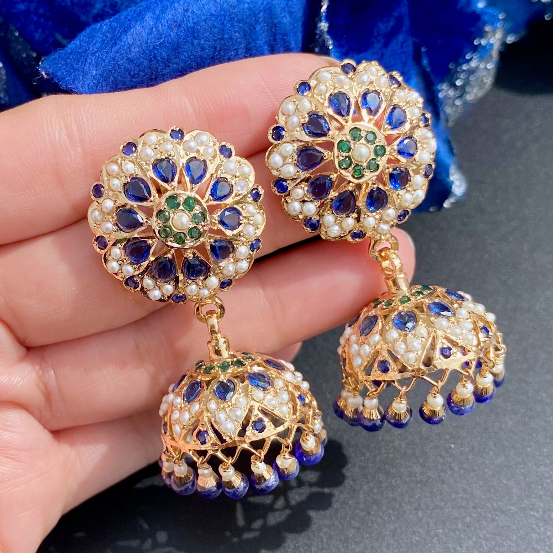 Alluring Jadau Necklace with Jhumka Earrings | Gold Plated on Silver