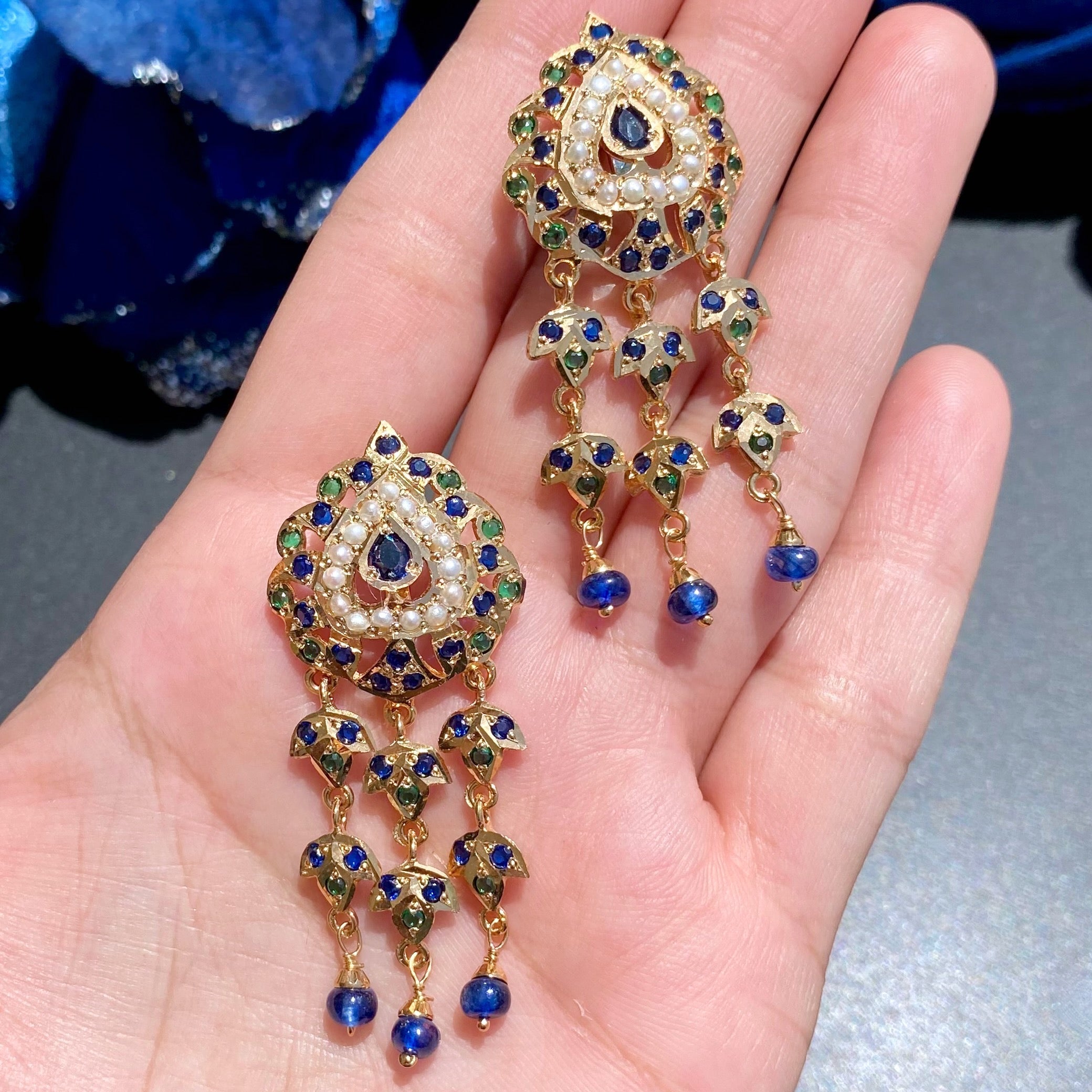 Tribal Silver Earrings | Premium Jadau Craft on Silver Base ER 587