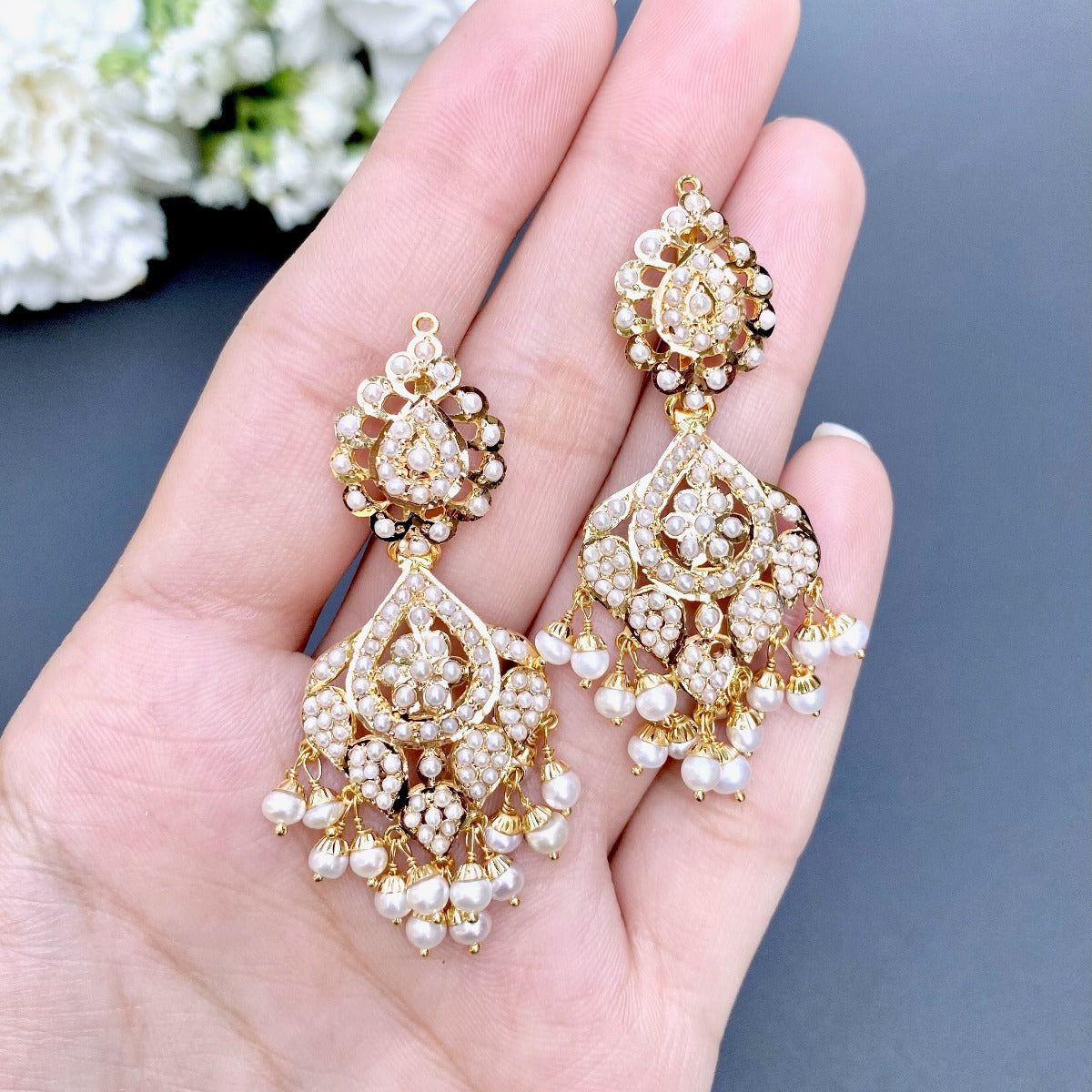 buy 22k gold pearl earrings in usa