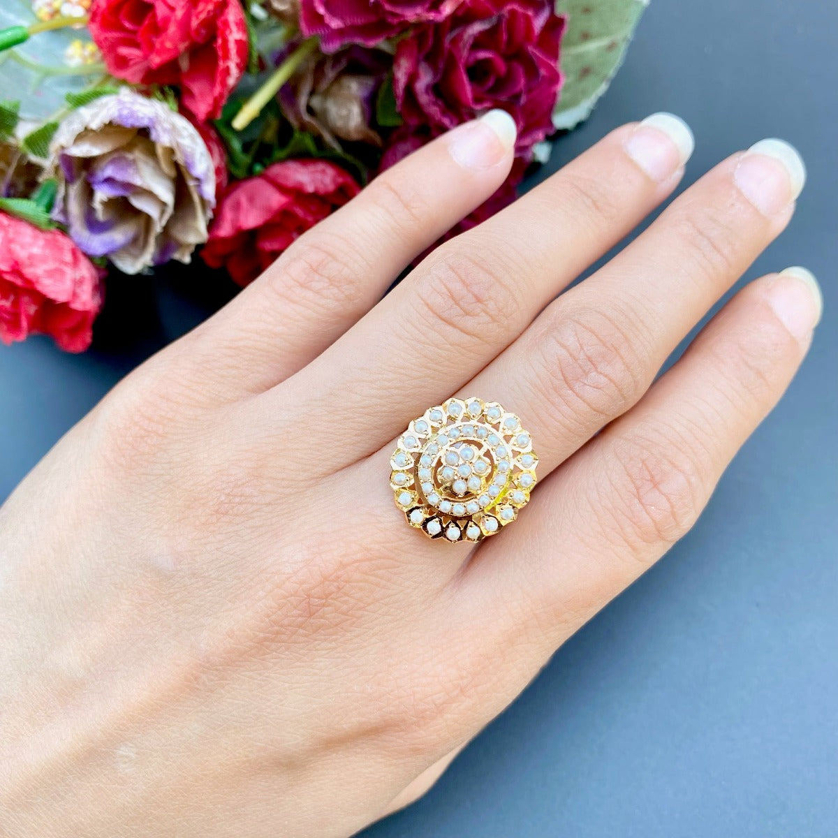 shop real pearls and real gold ladies rings online