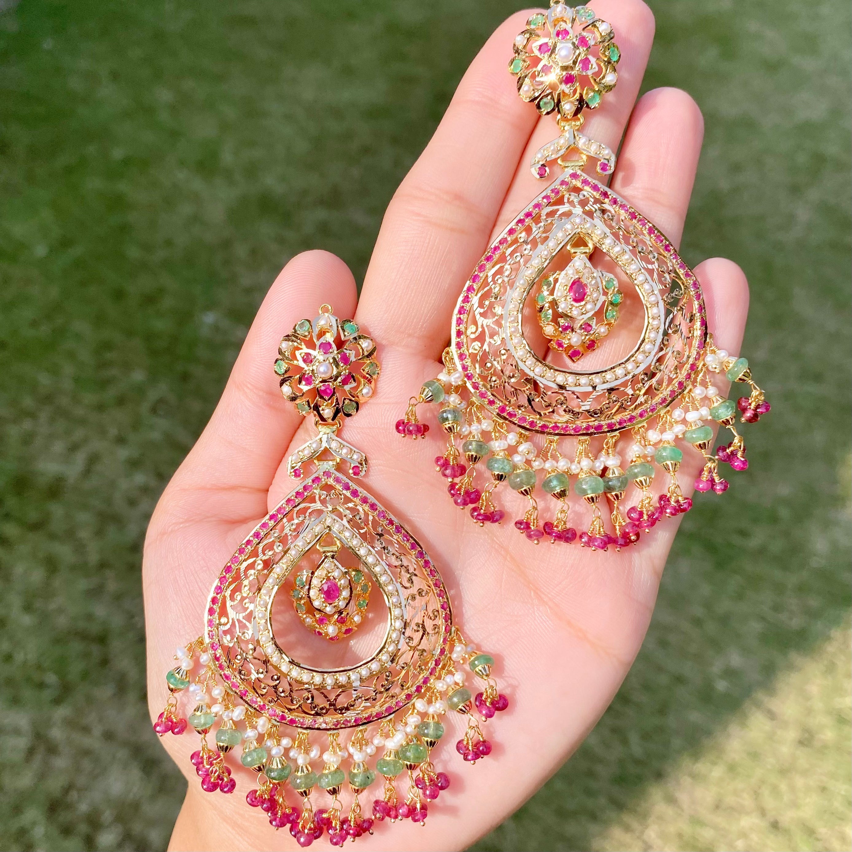 statement indian earrings in gold for women online