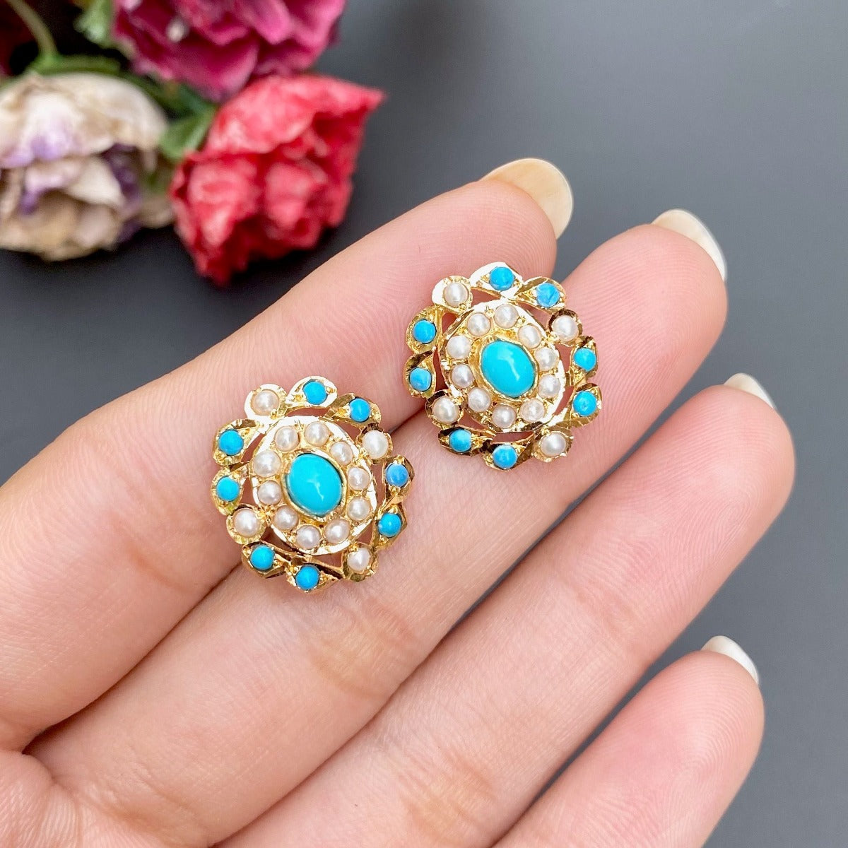 malabar gold stud earrings under 5 grams