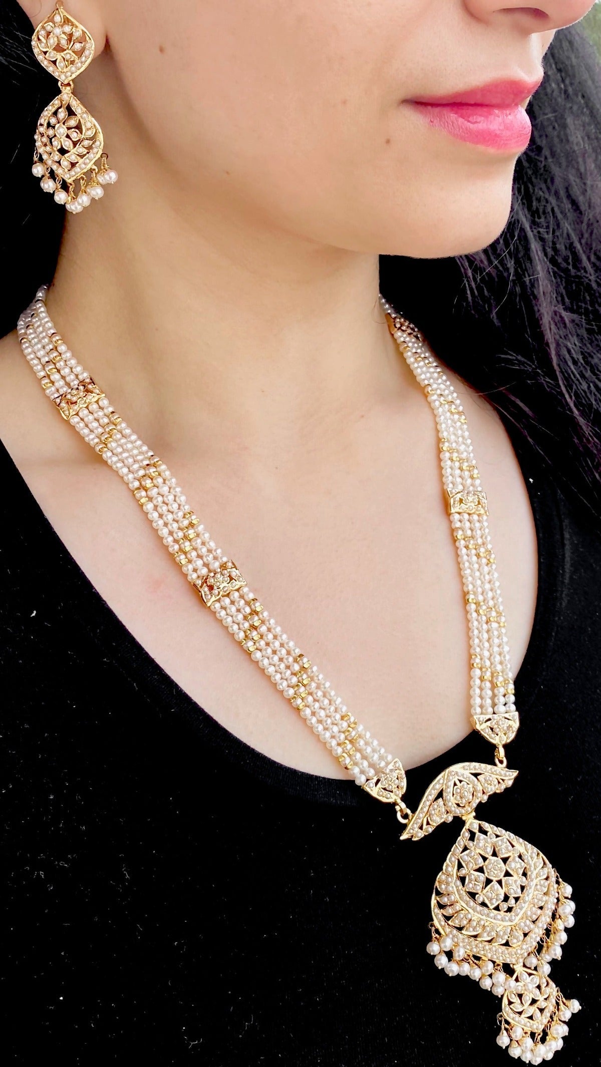 tanishq pearl long set