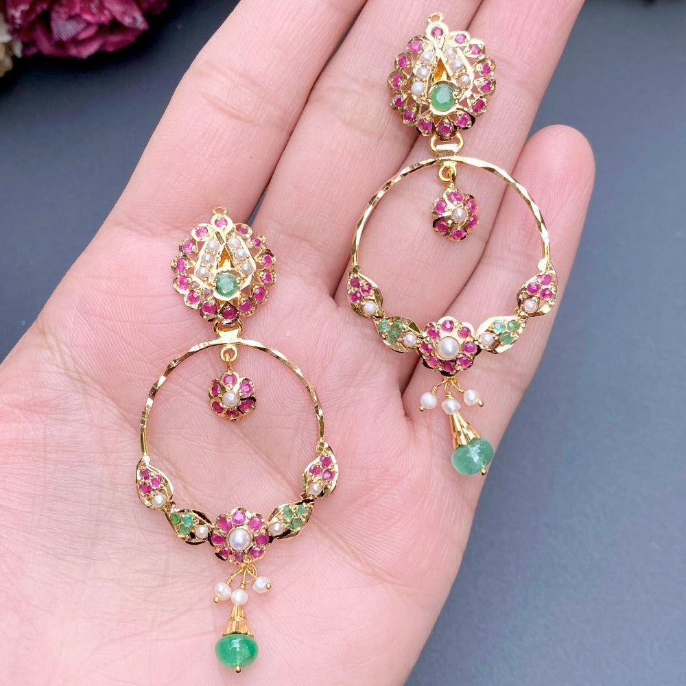 minimalist chandbali earrings 22k gold