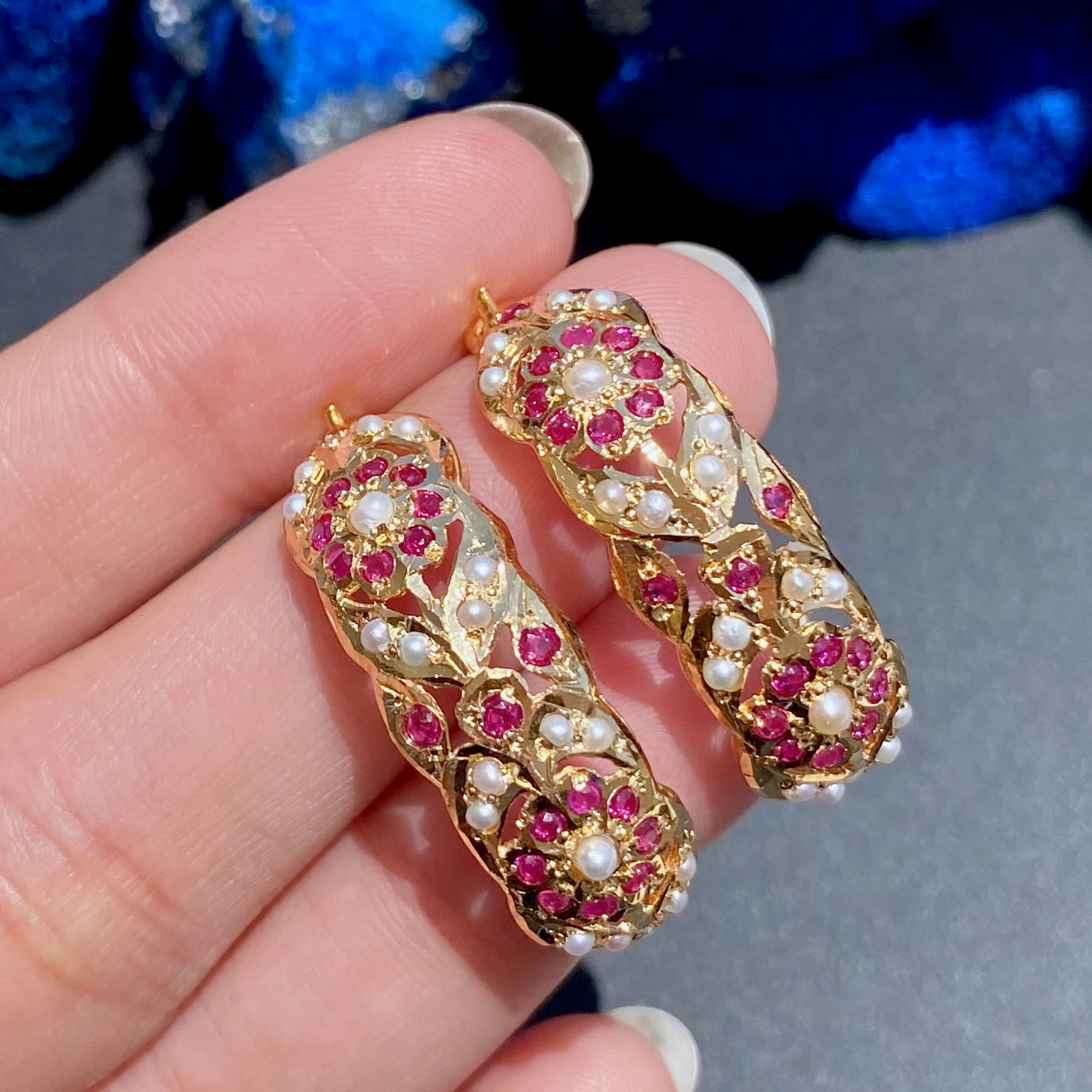 Ethnic Indian Hoop Earrings | 925 Silver Base ER 564