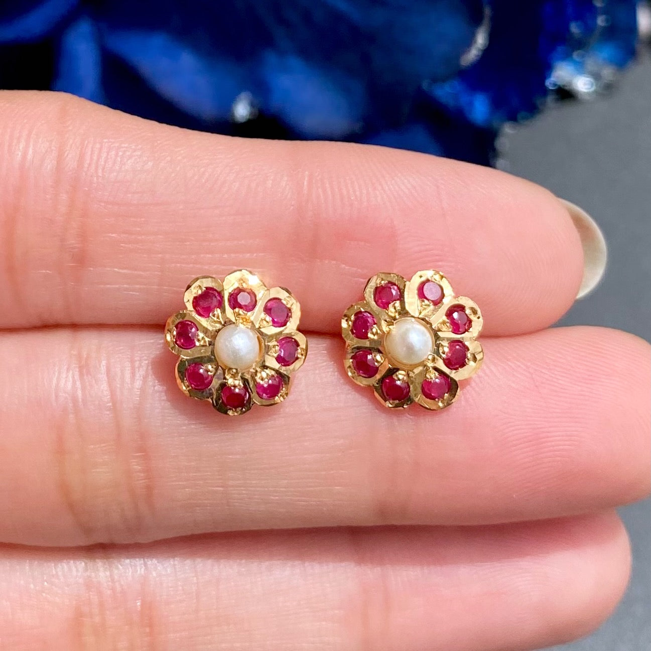 Cute Floral Tops | Dainty Earrings for Girls | Indian Jewelry on Silver ER 576