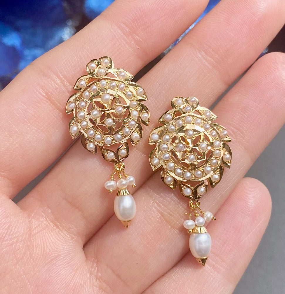 virani gold tops 22k studded with pearls